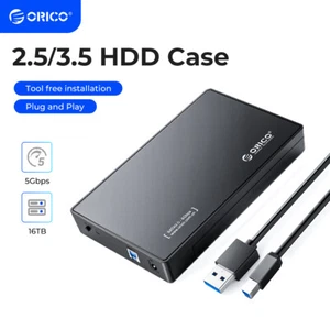 ORICO 2.5/3.5" Hard Drive Enclosure USB 3.0 SATA HDD SSD Case 16TB UASP 12V/2A - Picture 1 of 11