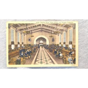 Los Angeles CA California, Union Station, sala d'attesa, cartolina d'epoca - Foto 1 di 4