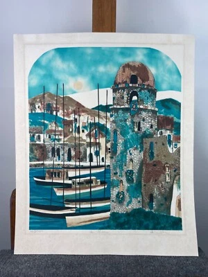 Litografía firmada Alberto Ligaluppi "Pueblo" Edición Limitada Foto 1 de 4