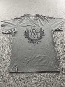 LRG Lifted Research Group Shirt Mens Large Gray Black V Neck Skater Street Wear - Picture 1 of 10