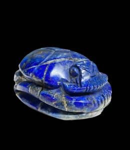 Lapis Carved Egyptian Scarab Beetle - Picture 1 of 2