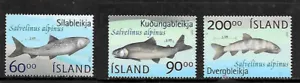 Iceland 2002 Fish, Trout etc, from Lake Thingvellir, THREE TOP VALUES MNH / UNM - Picture 1 of 1