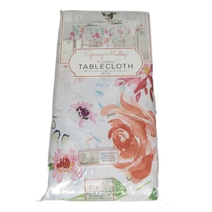 Mantel de mezcla de algodón mezcla de primavera Town & Country 60"" x 104"" oblongo floral - Imagen 1 de 5