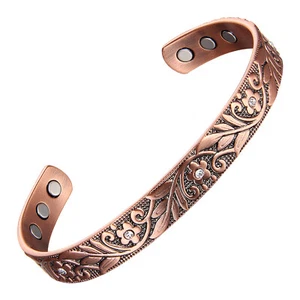 Splendido Bracciale Donna Rame Magnetico Puro Rame Bilanciamento Energia Potenza Dolore Artrite - Foto 1 di 11