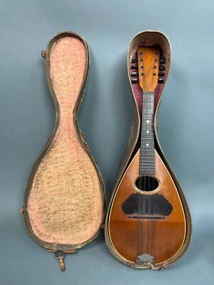Antique Early Washburn? Gourd Bowl Back Mandolin 8-String w/Case Estate Find! - Image 1 of 4