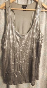 Canyon River Blues XL Womens Tank Detail Sequin Front Gray Business Casual - Picture 1 of 4