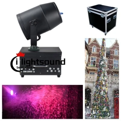 remote 2000W Snowfall Machine Snowflake Maker Xmas Stage DJ snow Effect+case - Image 1 of 4