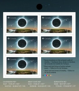 ECLIPSE SOLAR TOTAL - 8 de abril de 2024 = Folleto ATRÁS Página de 5 MNH Canadá 2024 - Imagen 1 de 3