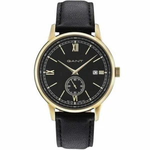 Gant GT023007 Freeport gold black leather Men's Watch NEW - Picture 1 of 1