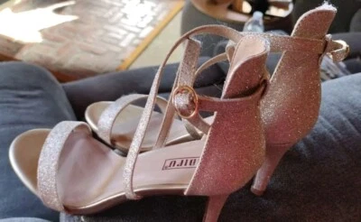 IDIFU Women's IN3 Grace Strappy GOLD Glitter Heels Size 7 NWB - Image 1 of 4