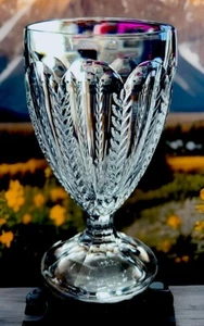 Mikasa “Bismark" Crystal Cut Laurel Pattern Cathedral Panels 6.25” Water Goblet - Picture 1 of 9
