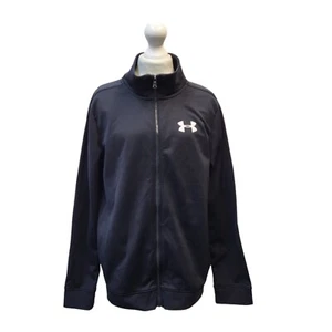 Under Armour Black Zipped Tracksuit Top UK Boy's Size XL J623 - Picture 1 of 5