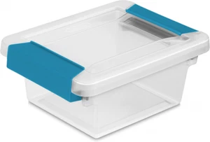 STERILITE Mini Clip Box Clear Base & Lid Aquarium Blue Latches Multi - Picture 1 of 4