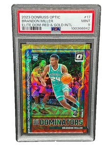 2023-24 Donruss Optic Brandon Miller Elite Dominators Red Gold /99 PSA 9 - Picture 1 of 3