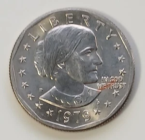 1979 $1 Struck Thru Retained ?Copper?Brass? SBA Dollar UNCIRCULATED - Picture 1 of 2