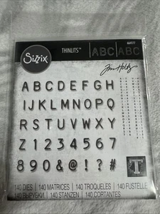 Sizzix Thinlits Dies By Tim Holtz 140/Pkg-Alphanumeric Label 664177 NEW - Picture 1 of 3