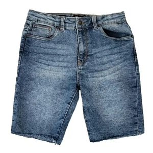 Hudson Girls Size 14 High Rise Bermuda Denim Jean Shorts Adjustable Waist - Picture 1 of 4