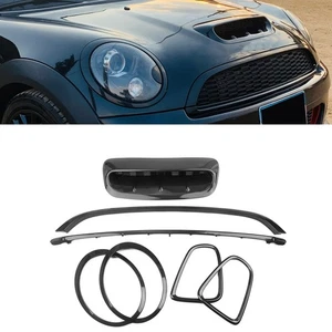 7pcs Car Molding Trims Hood Vent Scoop For Mini Cooper S R56 2007-14 Carbon Look - Picture 1 of 12