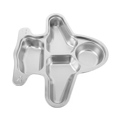  Unterteilter Teller aus Edelstahl: Unterteiltes Esstablett aus Edelstahl mit - Bild 1 von 4