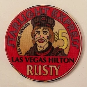 Las Vegas Hilton $5 Casino Chip Rusty Starlight Express Las Vegas Nevada - Picture 1 of 2
