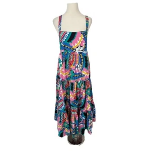 Maxi Vestido J Crew Delantal Mujer Talla 12 Ratti Caleidoscopio Estampado Floral Solero - Imagen 1 de 11