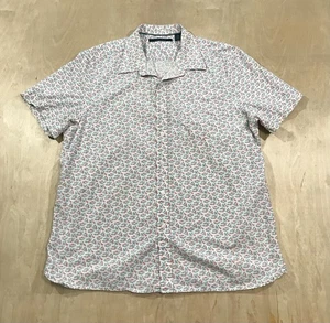 Perry Ellis Button Front Short Sleeve Shirt Fish Print Size XL - Picture 1 of 7
