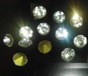 12 Piece crystal rhinestones tin cuts old stock 8mmx5mm foil backed misc011 - Picture 1 of 3
