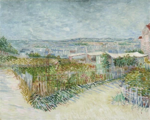 Hand-painted Oil Painting V van Gogh Montmartre behind the Moulin de la Galette - Picture 1 of 2