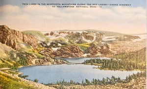 Twin Lakes in the Beartooth Mountains Along the Red Lodge Postcard rugged beauty - Picture 1 of 3