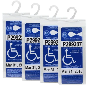 4X Handicap Placard Holder Disabled Parking Permit Protector Mirror Tag Sleeve - Picture 1 of 9