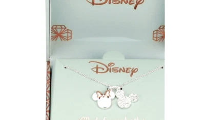 Disney HECHO EL UNO PARA EL OTRO Collar de Plata Mickey & Minnie Joyería Navidad Foto 1 de 4