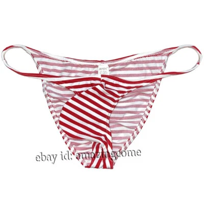 Para hombres Bolsa contorno Calzoncillos descarados Ropa interior Hombre Acanalado Bikini Calzoncillos Traje de baño Foto 1 de 4