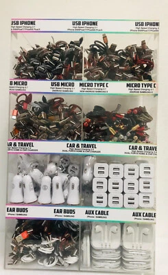 Wholesale Lot Phone Accessories & Chargers With Free Display Crystal Stand - Image 1 of 3