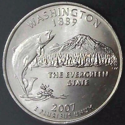 2007-P 25C State Quarter Washington BU CLAD 20uc0225-2 - Image 1 of 2