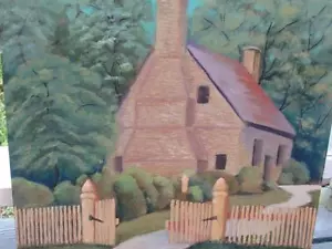 MID CENTURY ÖL AUF PAPPE GEMÄLDE SHIRLEY MYERS HOMESTEAD 1964 FLORIDA KÜNSTLER - Bild 1 von 1