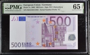 ALEMANIA 500 euros 2002 serie X, signo Duisenberg, R002, PMG 65 - Imagen 1 de 2