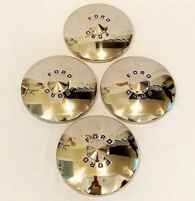 Tapacubos Ford 1949-50 - Estilo de lujo con letras pintadas - Pol S/S - (Juego de 4) Foto 1 de 4