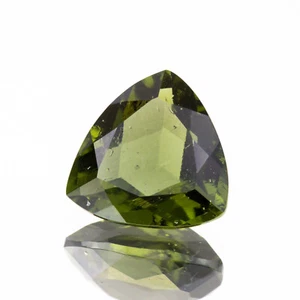 2.53ct MOLDAVITE tektite faceted loose gem TRILLION 10MM #CM906 - Picture 1 of 2