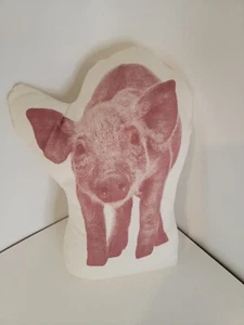 AREAWARE Cushion Fauna Animal Collection Pig Pink 13x10 Farmhouse Primitive - Picture 1 of 4