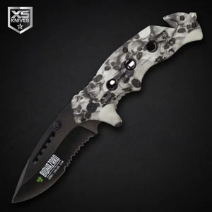 Tactical Gray MULTITOOL Spring Assisted Folding Pocket Knife RESCUE EDC 8.25" - Picture 1 of 3