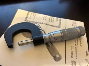 Brown & Sharpe 0-1" Slant /Line Micrometer .0001 Res. Carbide Face USA - Picture 1 of 9