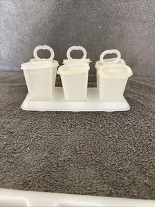 Vtg Clear Tupperware Popsicle W/ Tray, 6 Molds, 3 Sticks, & 3 Handles USA Kids - Picture 1 of 7