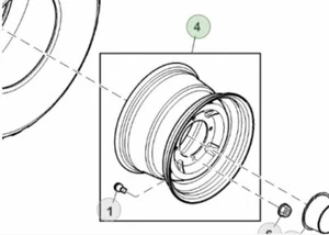 Genuine John Deere XUV590i Gator PC12784 12 x 7.5 Rear Rim M162601 - Picture 1 of 1