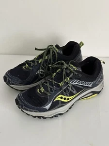Saucony Excursion TR 9 Mens Trail Running Shoes S25249-5 Black Yellow Blue- Sz 8 - Picture 1 of 17