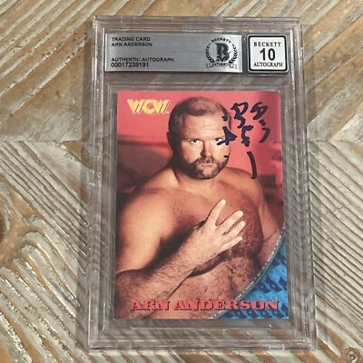 ARN ANDERSON 1998 TOPPS WCW/NWO SIGNED AUTOGRAPHED CARD BAS AUTHENTIC GEM MT 10 - Image 1 of 2