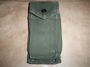 Vintage U.S. VIETNAM ERA SINGLE MAG. POUCH OD Green Canvas Snap On LOOK! - Picture 1 of 6