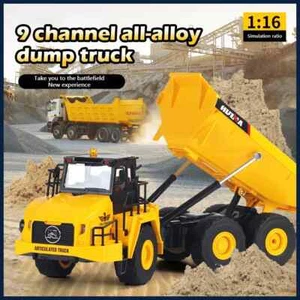 1:18 RC Dumper Truck Huina 9Ch 2.4G Radio Control Engineering Vehicle Boy Gift - Picture 1 of 20