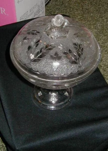 EAPG COVERED, LIDDED COMPOTE, STIPPLED GRAPE & FESTOON PATTERN GLASS - Picture 1 of 8