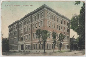 1900s YMCA Building Street View Organization Lafayette Indiana IN Postcard - Picture 1 of 2