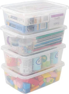 6,5 Quart Klar Aufbewahrungsbehälter, Kunststoff Verriegelungsbox mit Deckel, 4 Packungen - Bild 1 von 7